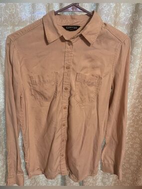 Express Light Pink Utility Button Down Shirt XS - Pastel Portofino Blouse EUC